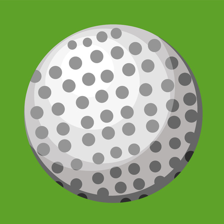 A White Ball with lot of circles printed on it in green background vector color drawing or illustration.のイラスト素材