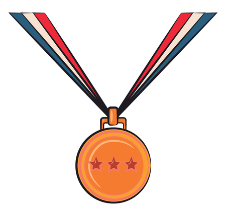 A three star golden medal for the winner vector color drawing or illustrationのイラスト素材