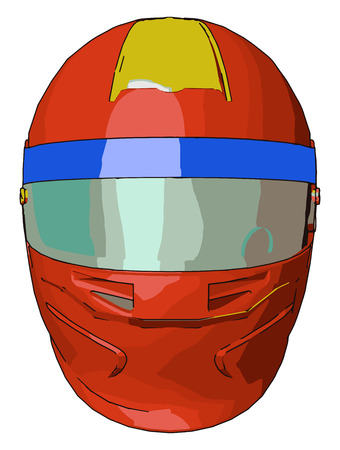 Helmet is a headwear equipment used for protection purpose It keeps safe the rider and even save the life in accident vector color drawing or illustrationのイラスト素材