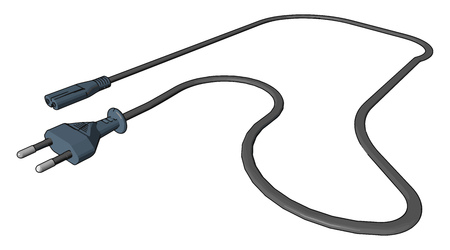 Electric wire with male and female plug vector color drawing or illustrationのイラスト素材