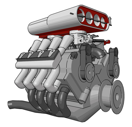 It is a of engine used in vehicle pump vector color drawing or illustrationのイラスト素材