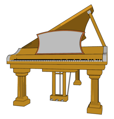 Piano is played by using a black and white key board It is useful for musician to give melody music vector color drawing or illustrationのイラスト素材
