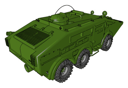 Vehicle used by army security forces or military It is very strong and can not damaged by bomb also vector color drawing or illustrationのイラスト素材