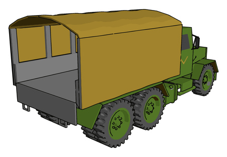 This military truck are generally green in color Many have vehicle armor plate or off road capabilities or both vector color drawing or illustrationのイラスト素材