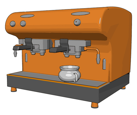 It is a small coffee vending machine mainly seen in cafÃ© hotel mall office etc to pour instant coffee in your coffee mug vector color drawing or illustrationのイラスト素材