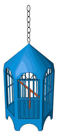 A bird cage is an enclosure often made of mesh bars or wires used to confine birds vector color drawing or illustrationのイラスト素材