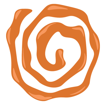 Orange spiral traditional Indian sweet called Jalebi vector color drawing or illustrationのイラスト素材