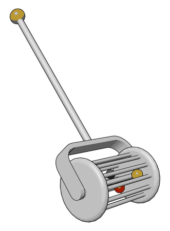 A sliding toy with two wheels is used by small kids for playing vector color drawing or illustrationのイラスト素材
