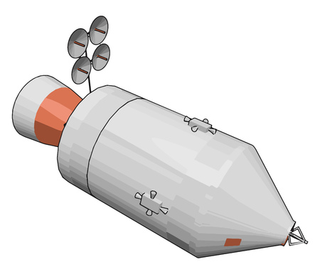 A space craft is a vehicle or machine designed to fly in outer space vector color drawing or illustrationのイラスト素材