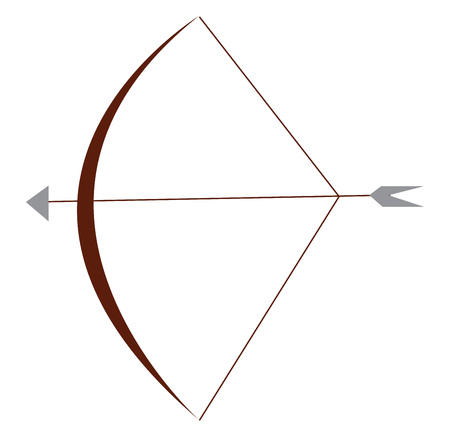 A ancient weapon and modern day game of bow and arrow vector color drawing or illustration