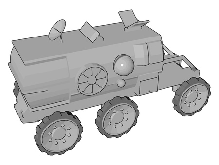 It is a space exploration vehicle with pressurized cabin size of a small pickup truck consists of wheeled chassis vector color drawing or illustrationのイラスト素材