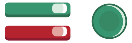 Three different color manual buttons of various functionality vector color drawing or illustrationのイラスト素材