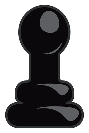 A white color piece of chess known as pawn vector color drawing or illustrationのイラスト素材