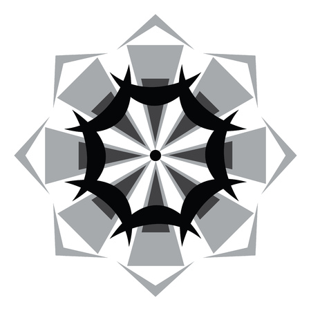 A black and grey beautiful design of the mandala used for spiritual purpose vector color drawing or illustrationのイラスト素材