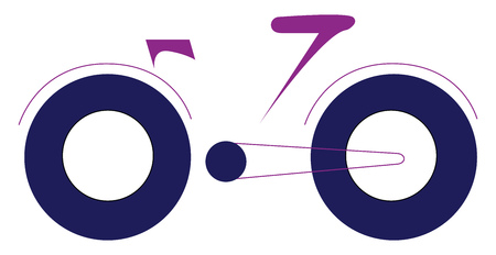 Clipart of a bicycle with two wide blue tyres vector color drawing or illustrationのイラスト素材