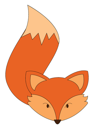 Orange and yellow fox vector illustration on white backgroundのイラスト素材