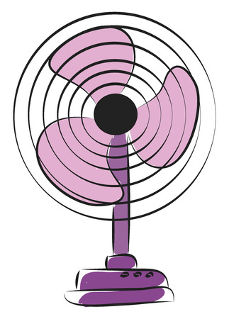Purple electric fan vector illustration on white backgroundのイラスト素材