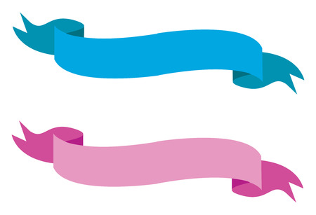 Pink and blue ribbons used for the party of gift decoration vector color drawing or illustrationのイラスト素材