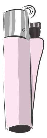 Baby pink female cigarette lighter vector illustration on white backgroundのイラスト素材