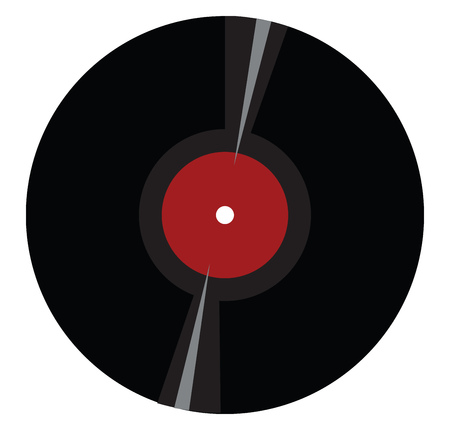 Simple vector illustration of a black vinyl record on white backgroundのイラスト素材