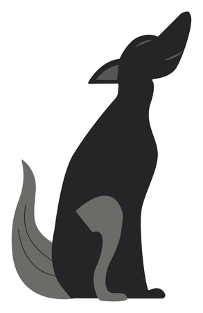 Clipart of an howling wolf at the night vector color drawing or illustrationのイラスト素材