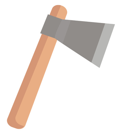 Axe with a steel blade illustration color vector on white backgroundのイラスト素材