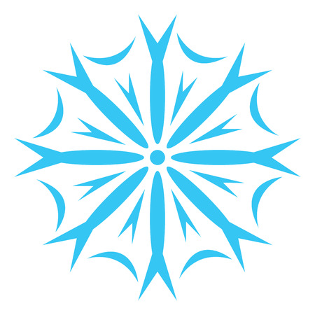 Design of a single ice crystal or snowflake vector color drawing or illustrationのイラスト素材