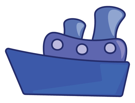 A big blue toy ship great for kids entertainment vector color drawing or illustrationのイラスト素材