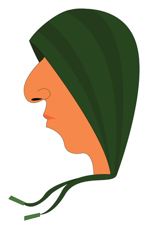 Profile picture of an young man wearing a green hood vector illustration on white backgroundのイラスト素材