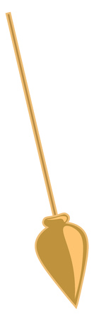 A golden swinging scientific instrument called pendulum vector color drawing or illustrationのイラスト素材