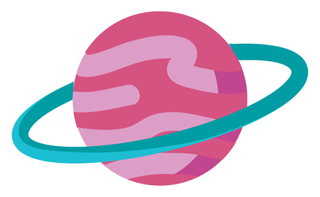 Clipart of a planet with a ring surrounding it vector color drawing or illustrationのイラスト素材