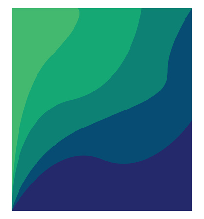 A line painting in green and blue color shades vector color drawing or illustrationのイラスト素材