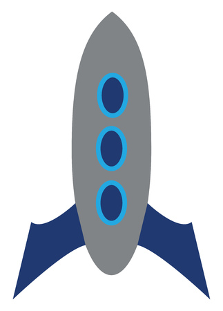 A rocket is to ready start its interstellar journey vector color drawing or illustrationのイラスト素材