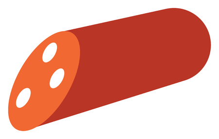 A cylindrical food product often made of the ground meat of animals vector color drawing or illustrationのイラスト素材