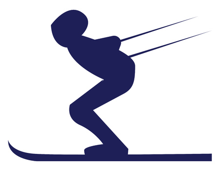 Silhouette of a skier enjoy the ski session vector color drawing or illustrationのイラスト素材
