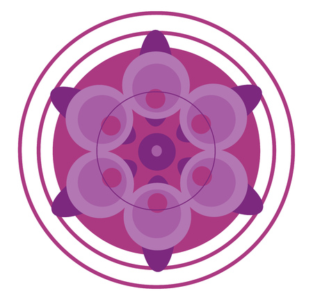 A spiritual design used for yoga practices made with pink color vector color drawing or illustrationのイラスト素材