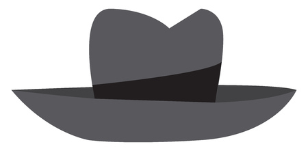 An illustration of a gray and black colored fedora vector color drawing or illustrationのイラスト素材