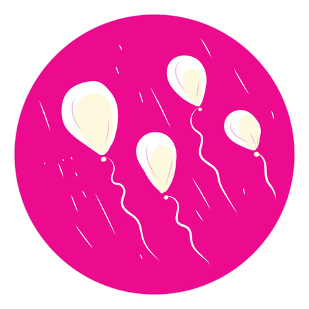 Three balloons in pink background vector or color illustrationのイラスト素材