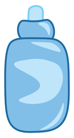 A blue bottle with a sipper vector color drawing or illustrationのイラスト素材