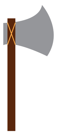 A metal axe with wooden handle vector or color illustrationのイラスト素材