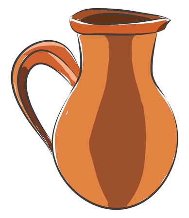 Wine jug made from clay illustration color vector on white backgroundのイラスト素材