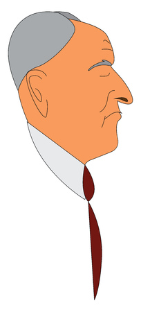 Side view of a old man vector illustration on white backgroundのイラスト素材
