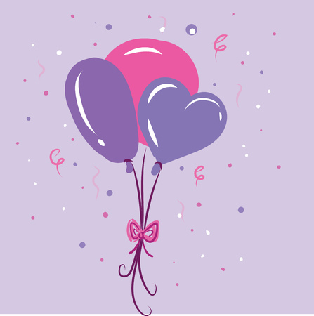 Three balloons in various shape vector or color illustrationのイラスト素材
