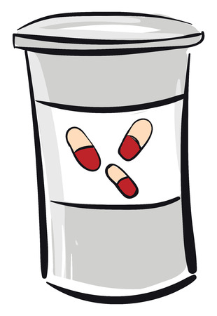 Grey bottle for medications vector illustration on white backgroundのイラスト素材