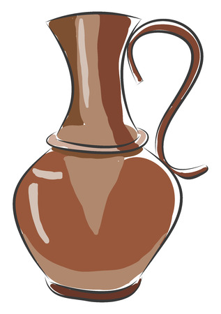 Brown antique jug  vector illustration on white backgroundのイラスト素材