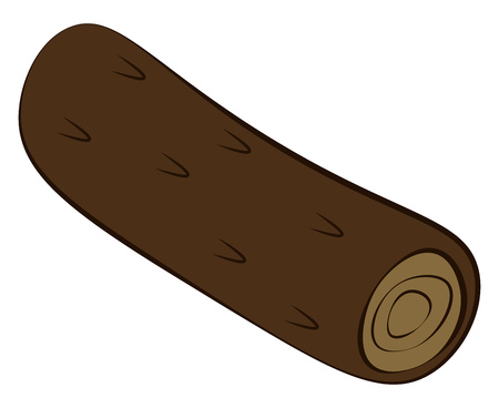 A cylindrical piece of wood vector color drawing or illustrationのイラスト素材