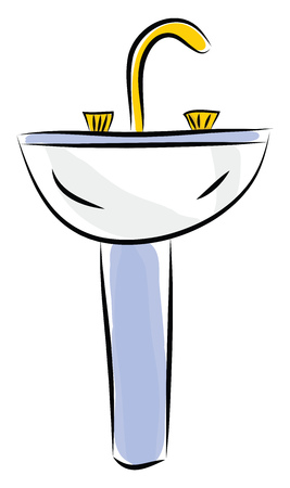 Washing stand with faucet illustration color vector on white backgroundのイラスト素材