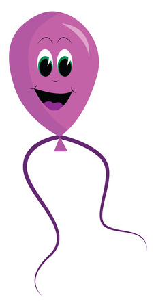 Smiling pink balloon vector illustration on white backgroundのイラスト素材