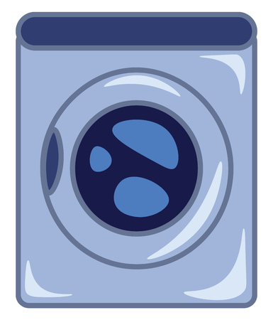 An image of a front load washing machine vector color drawing or illustrationのイラスト素材