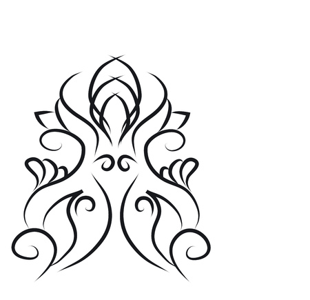 An illustration of intelligible form of art using black lines vector color drawing or illustrationのイラスト素材